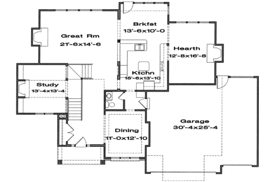 Floor Plan - Main Floor for Traditional House Plan #6-150 - 4 bed, 3.5 bath
