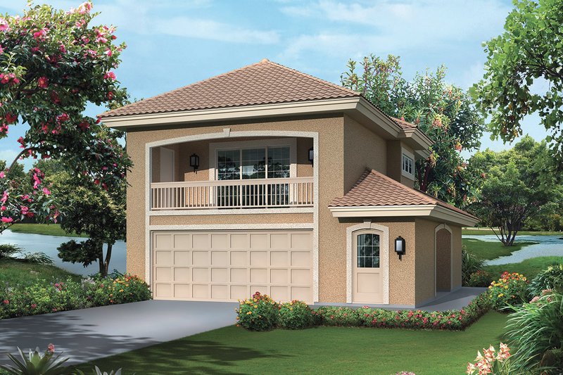House Blueprint - Mediterranean Exterior - Front Elevation Plan #57-698