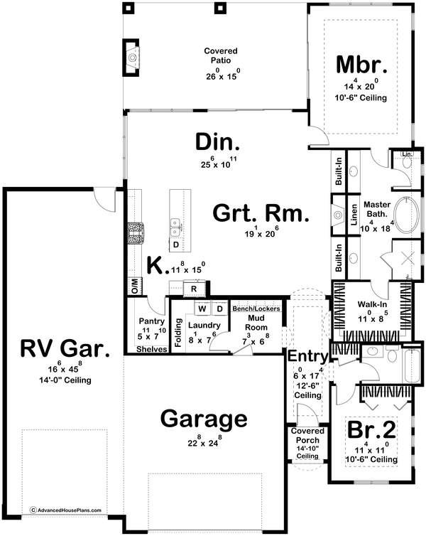 Home Plan - Mediterranean Floor Plan - Main Floor Plan #455-620