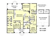 European Style House Plan - 5 Beds 3 Baths 2550 Sq/Ft Plan #44-157 