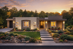 House Blueprint - Exterior - Front Elevation for Contemporary House Plan #1111-49 - 4 bed, 2.5 bath