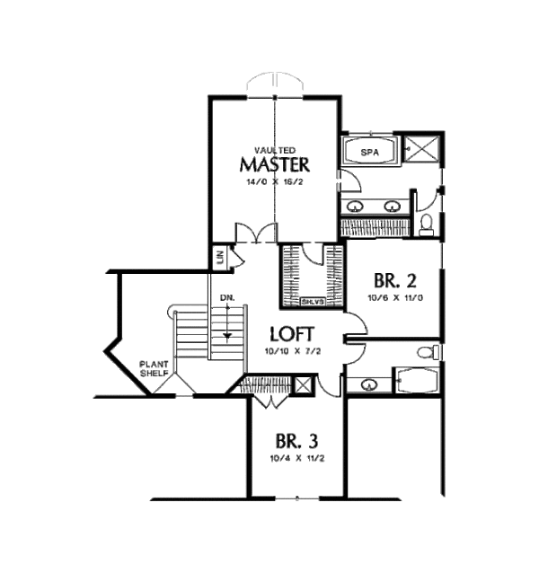 House Design - Traditional Floor Plan - Upper Floor Plan #48-395