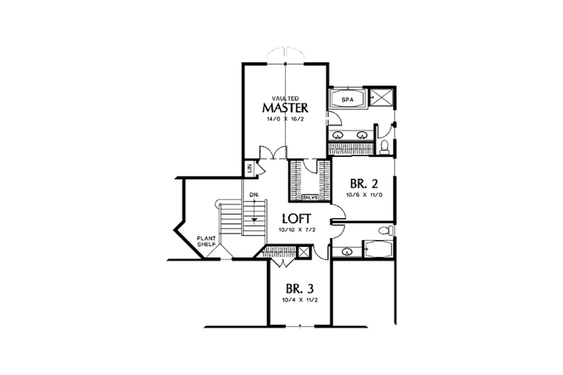 Dream House Plan - Floor Plan - Upper Floor for Traditional House Plan #48-395 - 3 bed, 2.5 bath