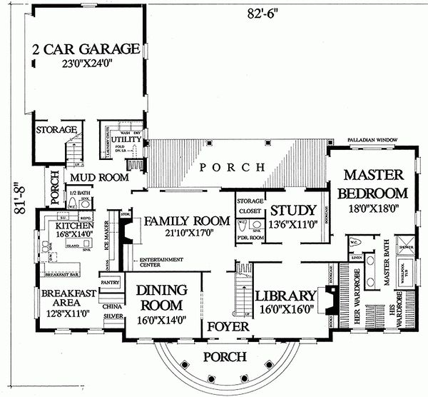 House Blueprint - Main Level  4500 European style home