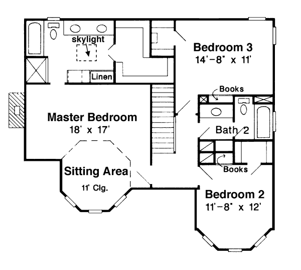 Architectural House Design - Victorian Floor Plan - Upper Floor Plan #410-208