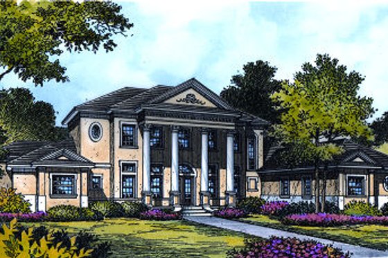 Exterior - Front Elevation for Classical House Plan #417-430 - 5 bed, 4.5 bath