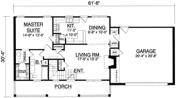 Southern Floor Plan - Main Floor Plan #40-347