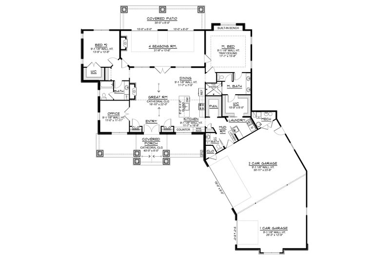 Dream House Plan - Floor Plan - Main Floor for Ranch House Plan #1064-483 - 2 bed, 2.5 bath