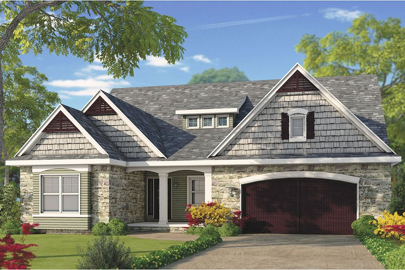 Architectural House Design - Craftsman Exterior - Front Elevation Plan #20-2281