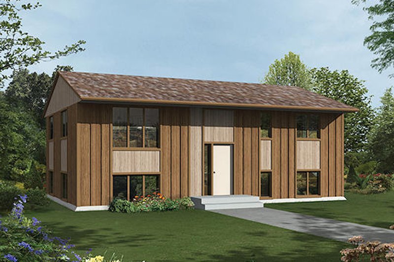 Architectural House Design - Modern Exterior - Front Elevation Plan #57-284