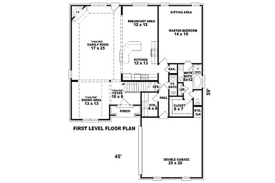 Floor Plan - Main Floor for European House Plan #81-13718 - 4 bed, 3.5 bath
