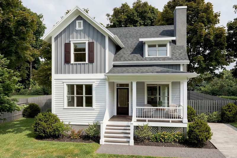 Home Plan - Farmhouse Exterior - Front Elevation Plan #79-299