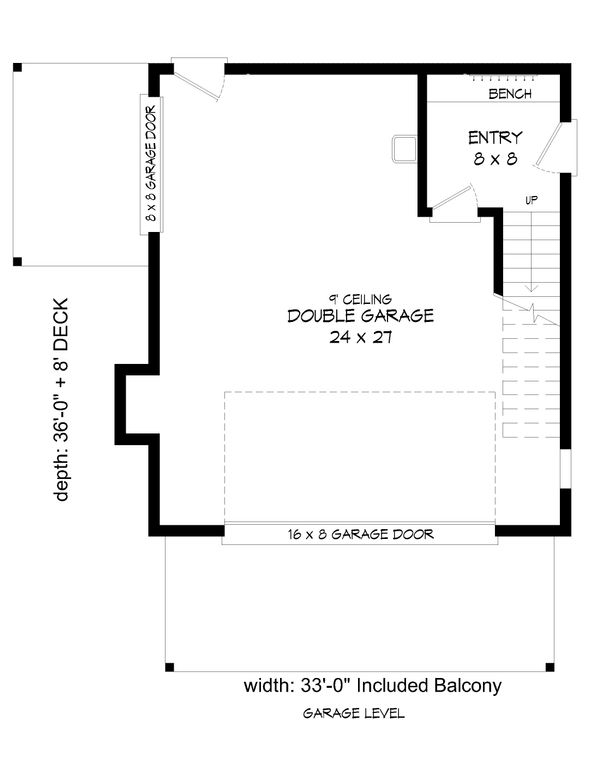 Contemporary Floor Plan - Lower Floor Plan #932-46