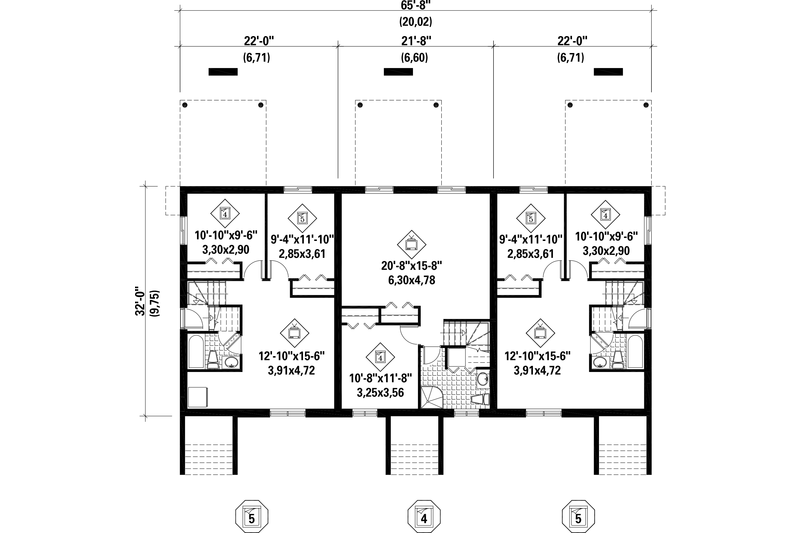 Home Plan - Floor Plan - Lower Floor for Traditional House Plan #25-4613 - 14 bed, 6 bath