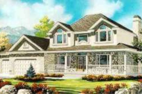 Exterior - Front Elevation for Country House Plan #308-237 - 4 bed, 2.5 bath