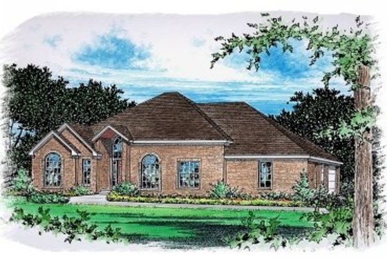 Exterior - Front Elevation for Mediterranean House Plan #15-249 - 3 bed, 2 bath