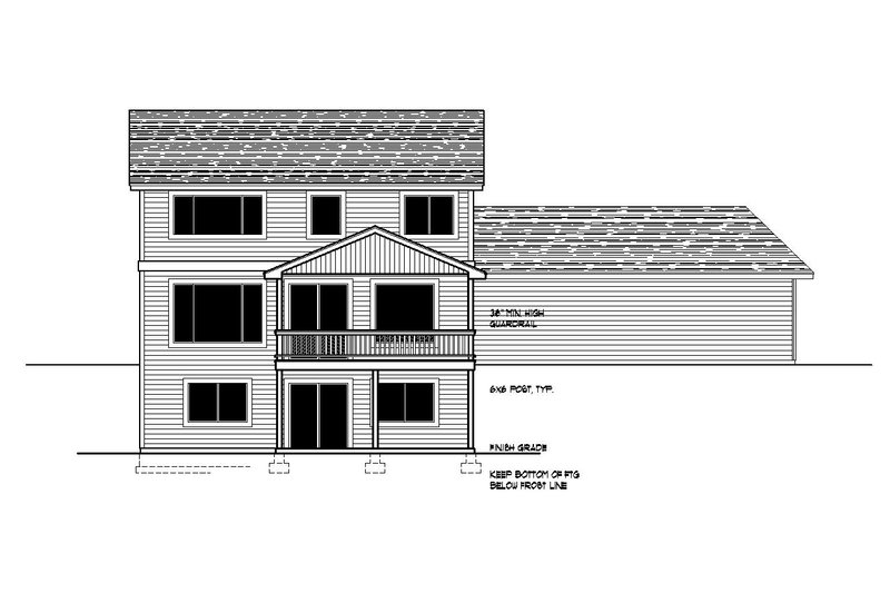 Dream House Plan - Exterior - Rear Elevation for Farmhouse House Plan #112-174 - 4 bed, 2.5 bath