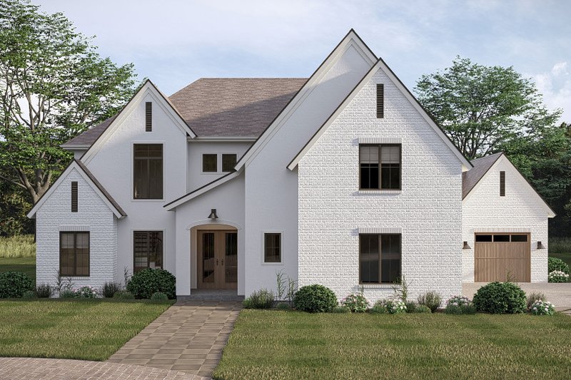 House Blueprint - Exterior - Front Elevation 3 for Cottage House Plan #455-803 - 5 bed, 4.5 bath