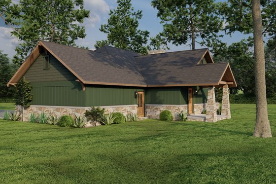 Exterior - Rear Elevation 2 for Craftsman House Plan #17-2258 - 3 bed, 2 bath