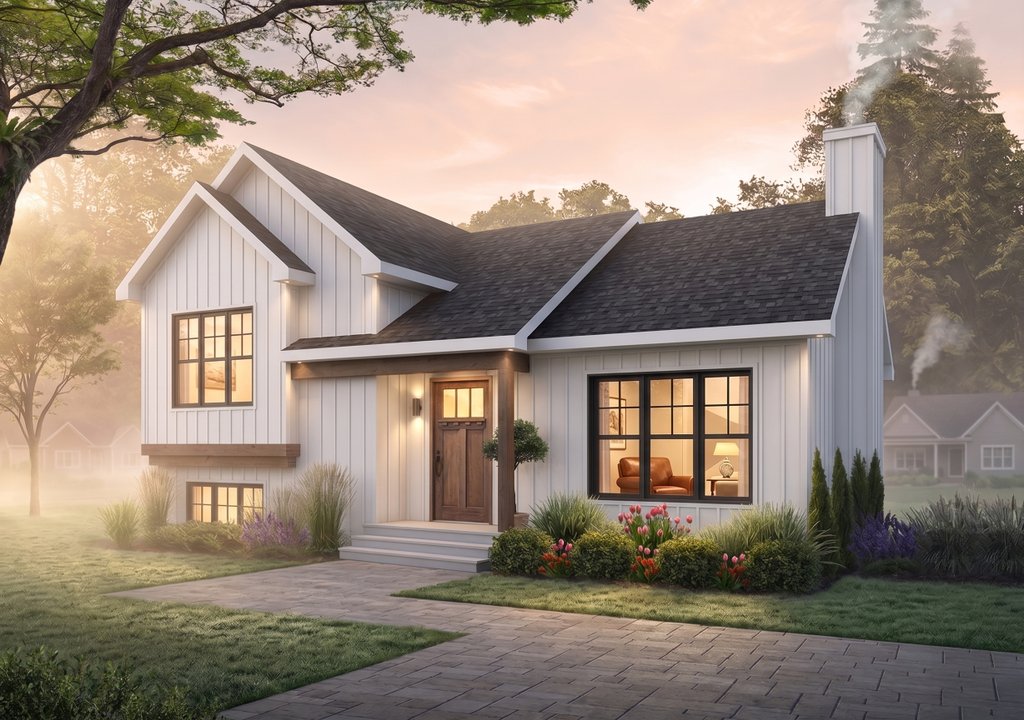Exterior - Front Elevation 2 House Plan #23-138 - 2 bed, 1 bath