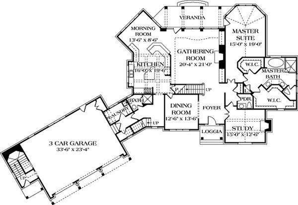 Architectural House Design - European Floor Plan - Main Floor Plan #453-42
