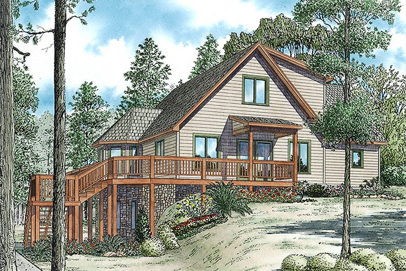 Architectural House Design - Cabin Exterior - Front Elevation Plan #17-2469