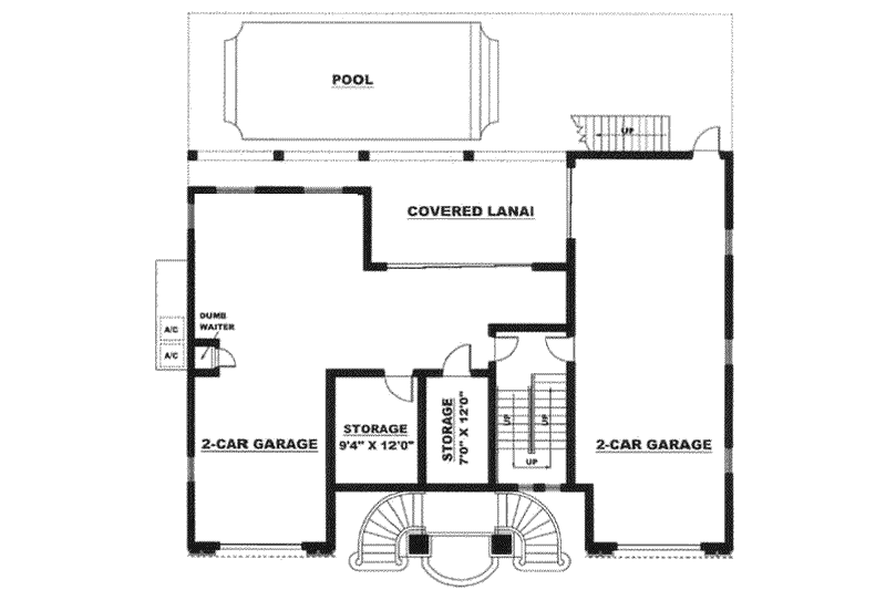 Dream House Plan - Floor Plan - Lower Floor for Mediterranean House Plan #27-243 - 3 bed, 3 bath