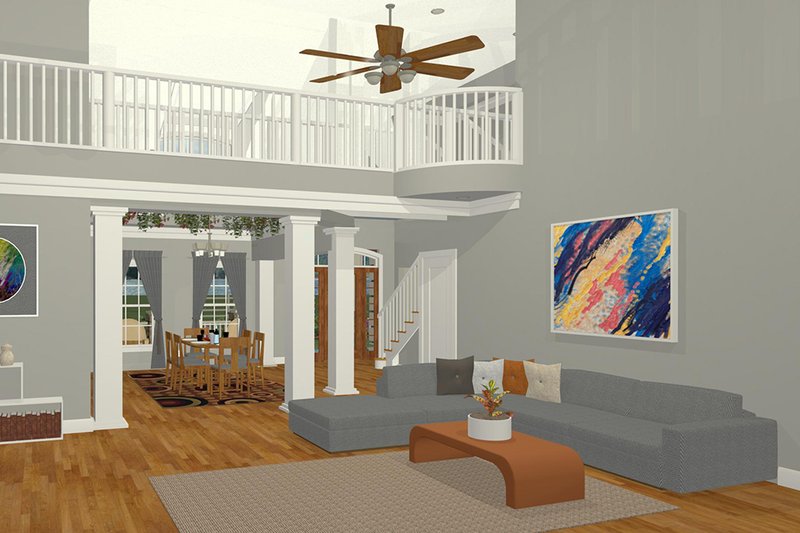 House Blueprint - Interior - Family Room for Craftsman House Plan #56-719 - 4 bed, 4.5 bath