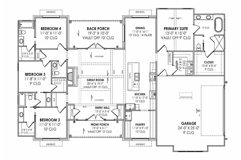 Home Plan - Floor Plan - Main Floor for European House Plan #1096-84 - 4 bed, 3.5 bath