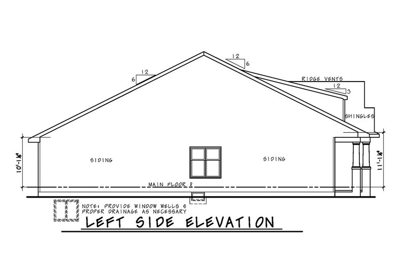 Home Plan - Left Side Elevation