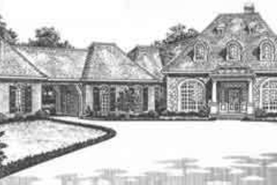 Exterior - Front Elevation for European House Plan #310-510 - 4 bed, 3.5 bath