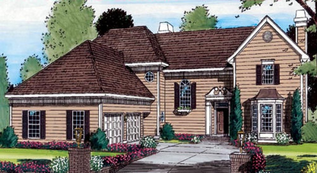 Exterior - Front Elevation 2 for Colonial House Plan #312-724 - 3 bed, 2.5 bath