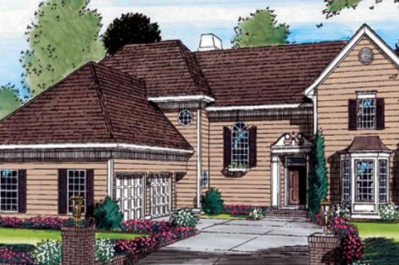 Exterior - Front Elevation for Colonial House Plan #312-724 - 3 bed, 2.5 bath