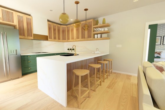 Interior - Kitchen for Cottage House Plan #126-222 - 1 bed, 1 bath