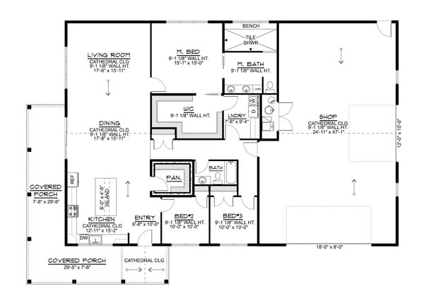 House Blueprint - Barndominium Floor Plan - Main Floor Plan #1064-439