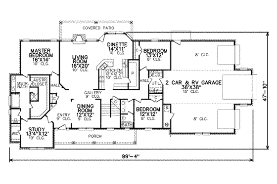 Floor Plan - Main Floor for Traditional House Plan #65-386 - 3 bed, 2 bath
