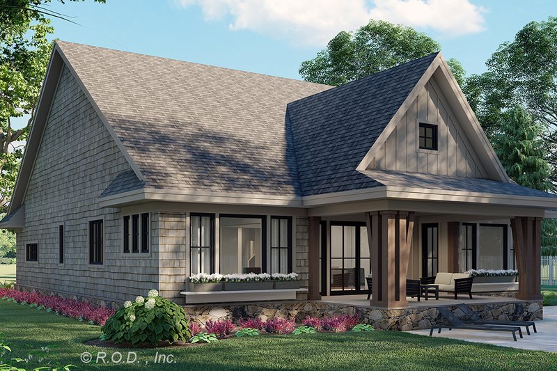 House Plan Design - Exterior - Rear Elevation for Country House Plan #51-1567 - 3 bed, 2.5 bath