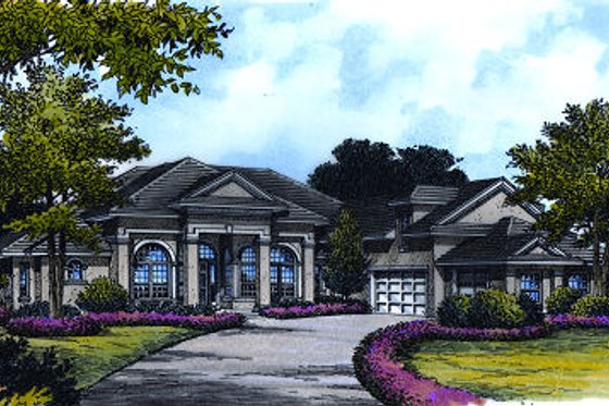 Exterior - Front Elevation for European House Plan #417-397 - 4 bed, 4 bath