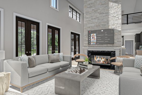 Interior - Family Room 1 for Farmhouse House Plan #455-263 - 4 bed, 3.5 bath