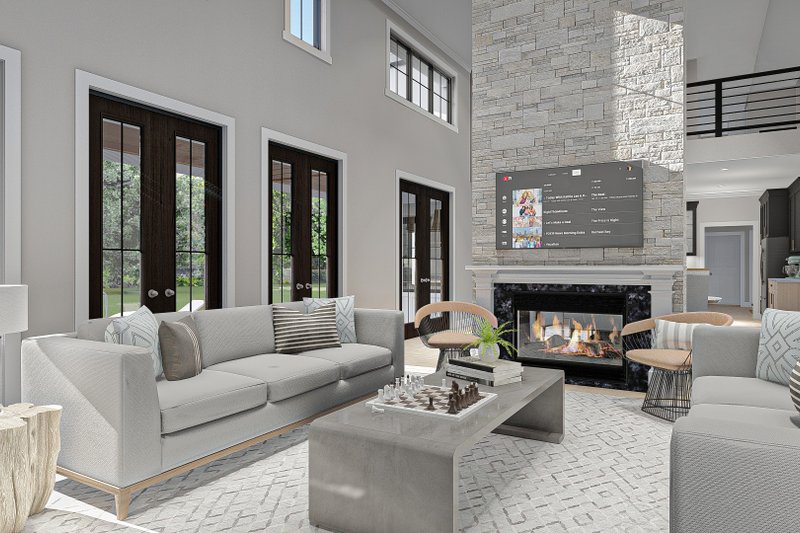 House Design - Interior - Family Room 1 for Farmhouse House Plan #455-263 - 4 bed, 3.5 bath