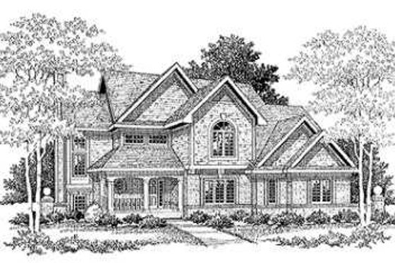 Exterior - Front Elevation for Country House Plan #70-464 - 3 bed, 2.5 bath