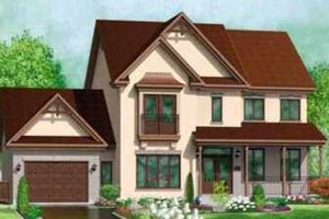 European Exterior - Front Elevation Plan #25-2074