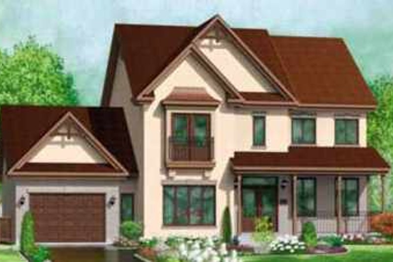 European Style House Plan - 3 Beds 2.5 Baths 2153 Sq/Ft Plan #25-2074