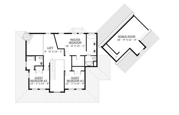 Farmhouse Floor Plan - Upper Floor Plan #524-15