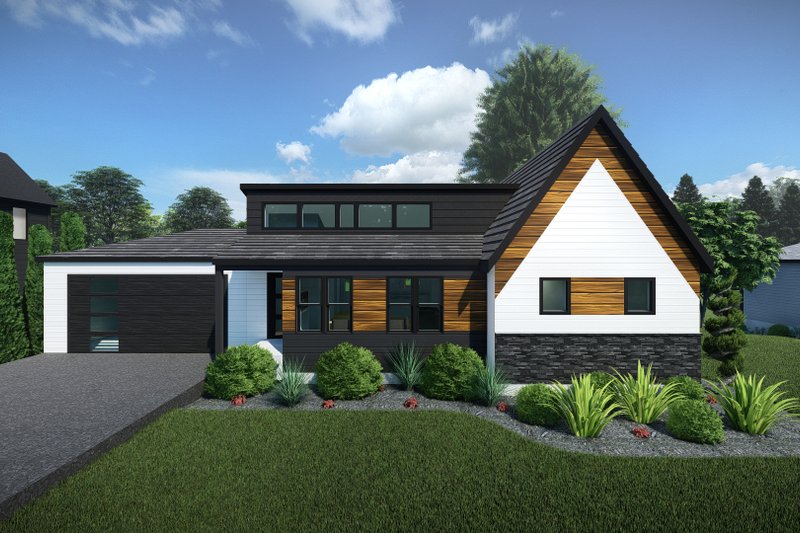 Architectural House Design - Contemporary Exterior - Front Elevation Plan #1075-18