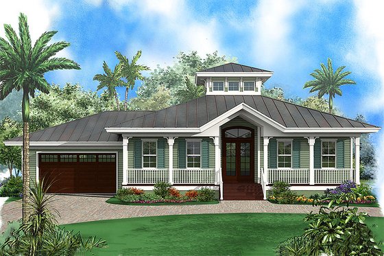 Exterior - Front Elevation for Beach House Plan #27-481 - 3 bed, 2 bath
