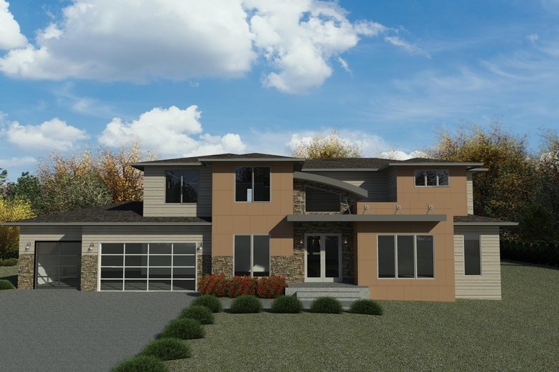 Dream House Plan - Contemporary Exterior - Front Elevation Plan #1066-116