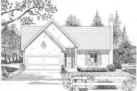 Exterior - Front Elevation for Traditional House Plan #6-163 - 2 bed, 2 bath