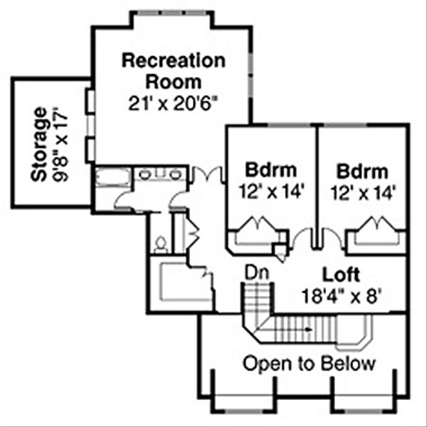 Home Plan - Traditional Floor Plan - Upper Floor Plan #124-829