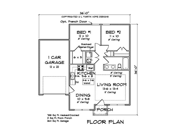 House Blueprint - Cottage Floor Plan - Main Floor Plan #513-2200